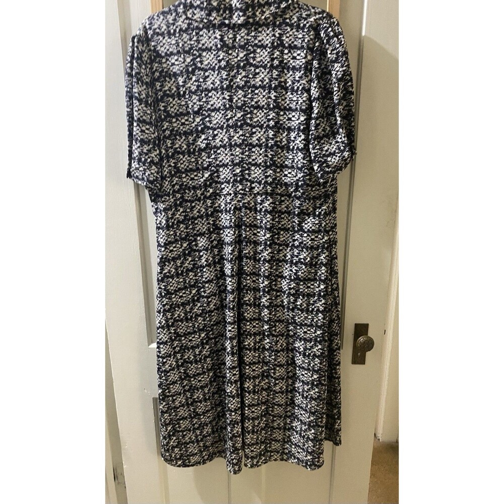 St. John Collection 100% Silk Tweed Print Midi Dress Quiet Luxury Women’s 12 - Picture 5 of 14